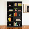 Hivvago 71" Black Five Tier Bookcase In Black