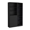 Hivvago 71" Black Five Tier Bookcase With Two Doors In Black