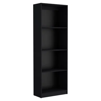 Hivvago 71" Black Five Tier Bookcase With Two Doors