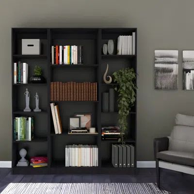 Hivvago 71" Black Four Tier Bookcase