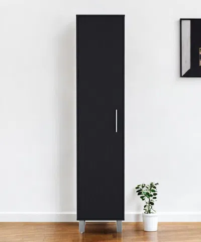 Hivvago 71" Black Wood Pantry Or Storage Cabinet