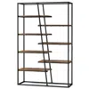 Hivvago 71-inch 7-tier Industrial Etagere Bookcase With Heavy-duty Metal Frame-rustic Brown