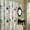 Hivvago 71-inch Boho Black And White Floral Flowers Polyester Fabric Shower Curtain In Multi