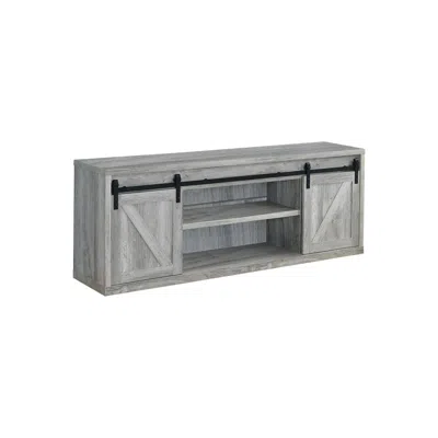 Hivvago 71 Inch Farmhouse Wooden Tv Console With 2 Sliding Barn Doors, Gray