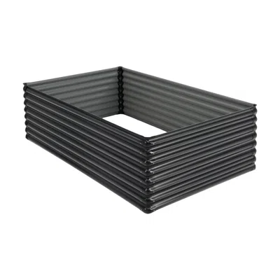 Hivvago 71 Inch Galvanized Metal Raised Garden Bed For Garden Backyard-dark Gray In Black