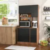 Hivvago 71 Inch Kitchen Pantry With 3 Storage Cabinet And 3 Deep Drawers-walnut
