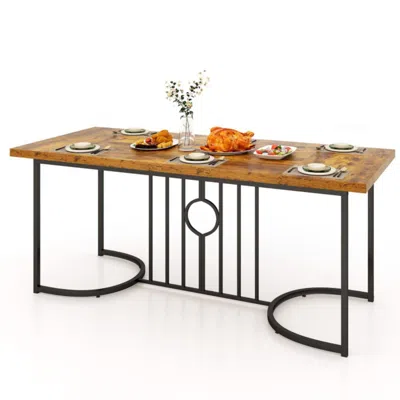 Hivvago 71 Inch Large Dining Table For 6-8 People Rectangular Wood Kitchen Table-rustic Brown