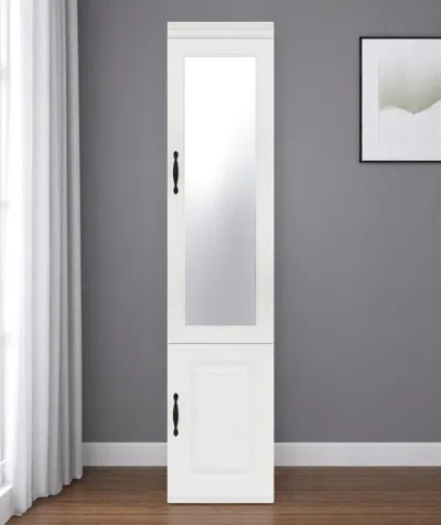 Hivvago 71" White Wood Mirrored Two Door Combo Dresser