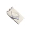 Hivvago 71" X 95" Cream And Blue Striped Cotton Tablecloth And Napkins Set In Neutral