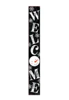 Hivvago 72" Black And White Solid Wood Welcome Christmas Snowman Porch Sign In Black