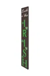 Hivvago 72" Brown And Green Solid Wood Shamrock Luck Of The Irish Day Porch Sign In Brown