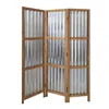 Hivvago 72" Brown Folding Three Panel Screen Room Divider In Brown