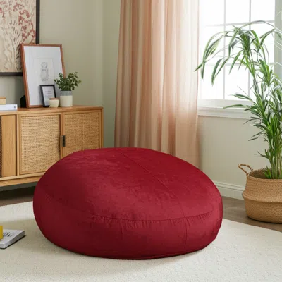 Hivvago 72" Cinnabar Microsuede Bean Bag Chair In Red