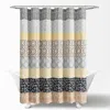 Hivvago 72-in. Yellow Black White Grey Floral Damask Boho Polyester Shower Curtain In Multi