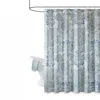 Hivvago 72-inch Cotton Shower Curtain With Blue Watercolor Paisley Floral Motif