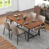 Hivvago 72 Inch Dining Table Rectangular Kitchen Table With 2-bottle Wine Rack For 5-7-walnut