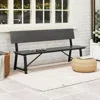 Hivvago 72 Inch Extra Long Bench With All-weather Hdpe Seat & Back For Yard Garden Porch-brown