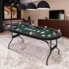 Hivvago 72 Inch Foldable Poker Table For 8 Players Portable Oval Card Board Game Table-green