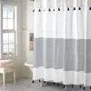 Hivvago 72-inch Navy And White Stripes Cotton Shower Curtain