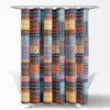 Hivvago 72-inch Navy Blue Orange Yellow Teal Boho Patchwork Polyester Shower Curtain