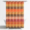 Hivvago 72-inch Orange Teal Floral Damask Boho Birds Polyester Shower Curtain