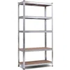 Hivvago 72 Inch Storage Rack With 5 Adjustable Shelves For Books Kitchenware-gray