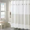Hivvago 72-inch Taupe Tan And White Stripes Cotton Shower Curtain