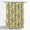 Hivvago 72-inch Yellow Navy Blue White Exotic Birds Floral Polyester Shower Curtain In Yellow