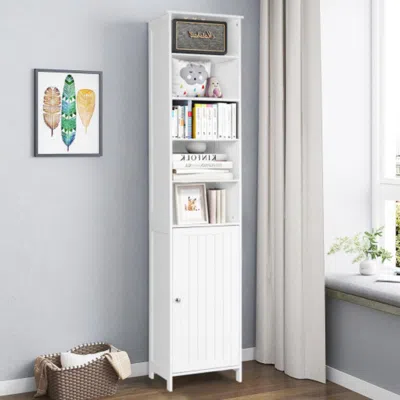 Hivvago 72 Inches Free Standing Tall Floor Bathroom Storage Cabinet-white