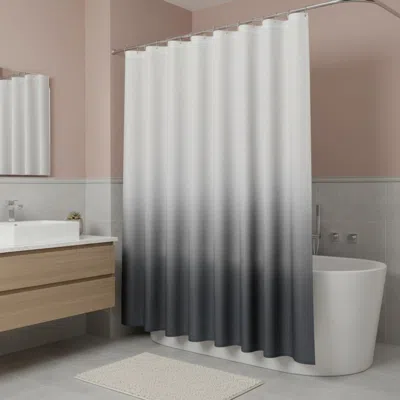 Hivvago 72" White And Black Ombre Shower Curtain