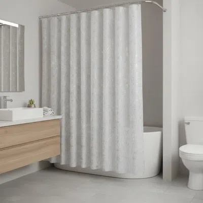 Hivvago 72" White And Gold Abstract Shower Curtain In Gray