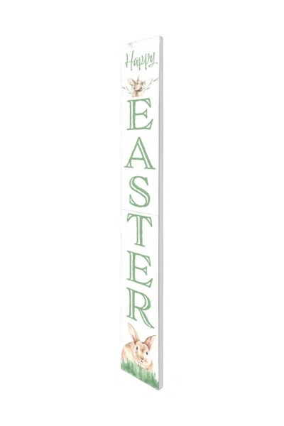 Hivvago 72" White And Green Solid Wood Happy Easter Easter Porch Sign