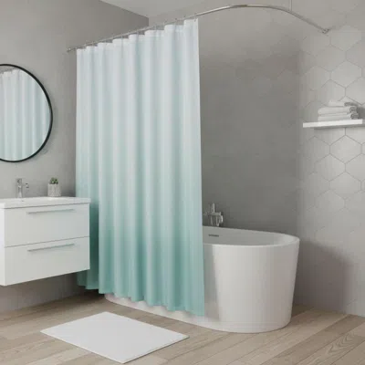 Hivvago 72" White And Sea Green Ombre Shower Curtain In Multi
