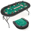 Hivvago 72 X 36 X 30.5 Inch Foldable Poker Table With 8 Cup Holders In Multi