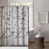 Hivvago 72 X 72 In Cotton Shower Curtain With Purple Grey Beige Floral Blossom Pattern In Multi