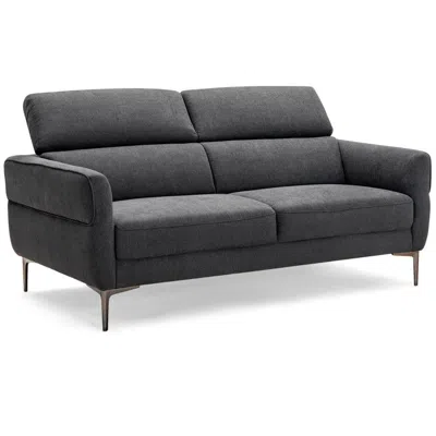 Hivvago 72.5 Inch Modern Fabric Loveseat Sofa Couch With Adjustable Headrest