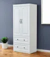 Hivvago 74" White Two Door Two Drawer Combo Dresser In White