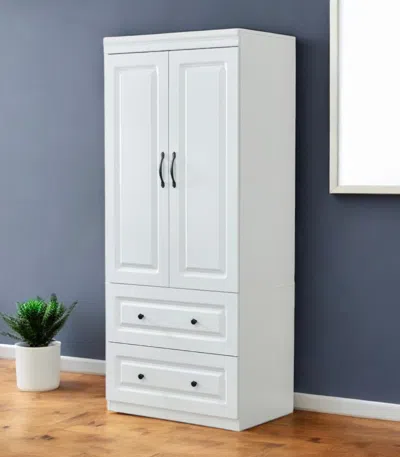 Hivvago 74" White Two Door Two Drawer Combo Dresser