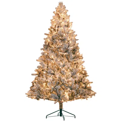Hivvago 7.5 Ft Pre-lit Artificial Christmas Tree With 500 Clear Lights And 1530 Tips In Brown