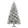 Hivvago 7.5 Ft Tall Unlit Snow Flocked Pine Artificial Christmas Tree With Realistic Branches In Gray