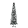 Hivvago 7.5 Ft Tall Unlit Snow-flocked Slim Artificial Christmas Tree With Realistic Branches And 738 Tips In Gray
