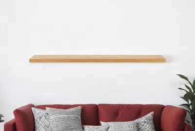Hivvago 75" Natural Wooden Wall Mounted Floating Shelf In Brown