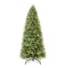 Hivvago 8ft Christmas Tree With 1847 Tips And 600 Warm White Led Lights Pvc+pe Mixed Branches In Green