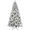 Hivvago 7.5ft Flocked Christmas Tree With 400l Colorful Led Lights With G45 Ball In White