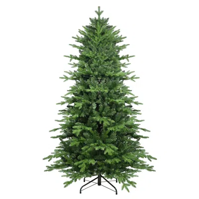 Hivvago 7.5ft Green Pvc+pe Christmas Tree With 2856 Tips Full & Lush Hinged Tree With Metal Stand