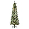 Hivvago 7.5ft Pre-lit Snow-dipped Artificial Christmas Tree With Realistic Branches In Multi