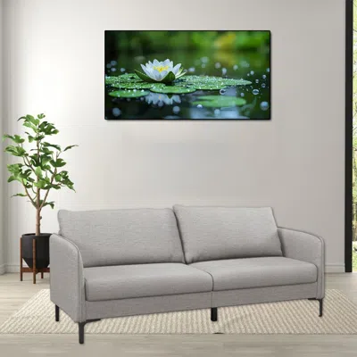 Hivvago 76-inch Contemporary Loveseat Sofa For Apartments And Dorms With Sleek Metal Legs In Gray