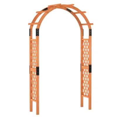Hivvago 7.7 Feet Garden Arch Wooden Arbor For Climbing Plants