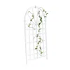 Hivvago 77-inch Outdoor White Vinyl Lattice Garden Trellis With Arched Top In White