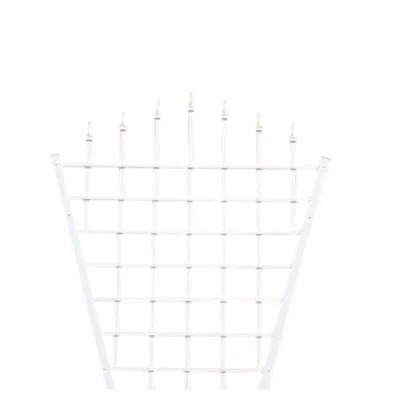 Hivvago 7.75 Ft Fan Shaped Garden Trellis With Pointed Finals In White Vinyl In Metallic